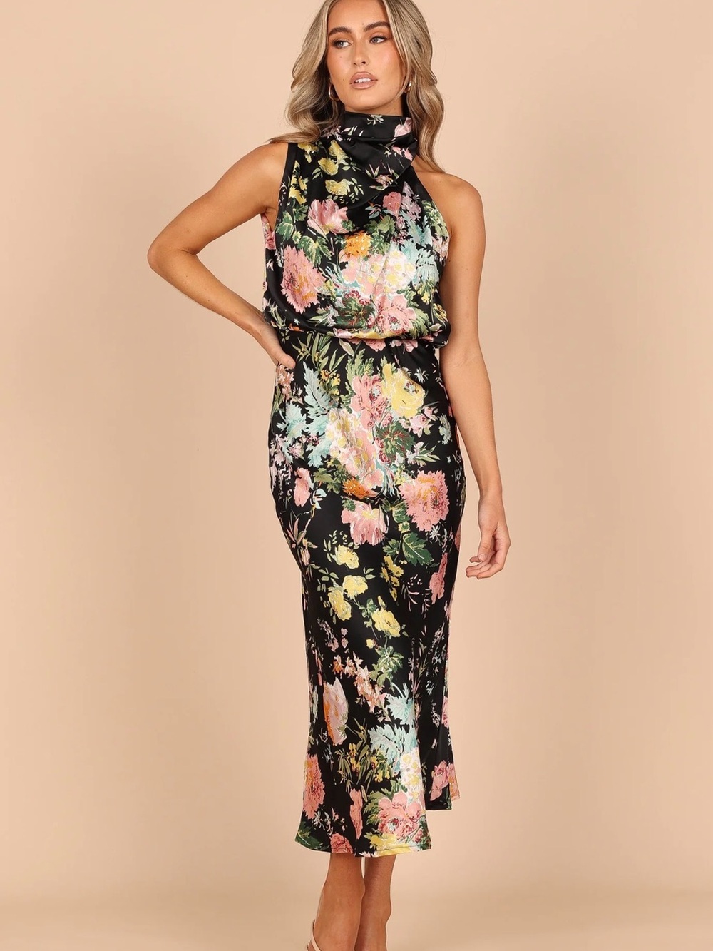Petal & Pup Anabelle Halter Neck Midi Dress